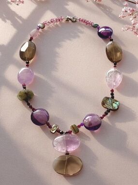Silpada Mixed Gemstone Necklace 16” inches with 2” inch drop